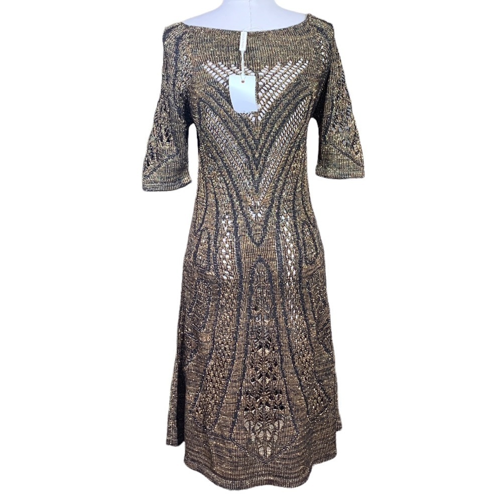 Cecilia Prado Obrizus Dress Gold and Black size m NWT - Picture 10 of 12